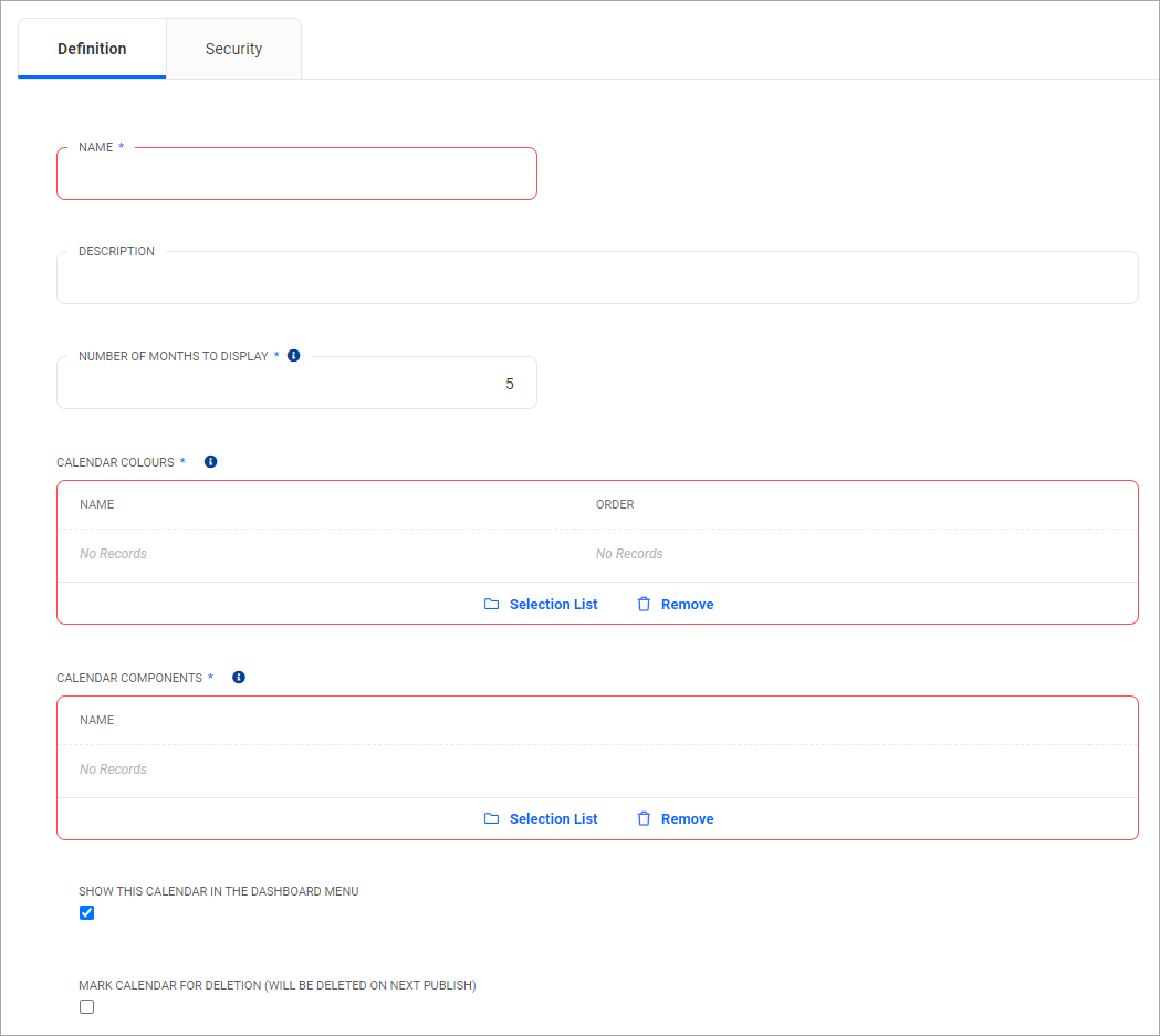 Calendar View - Definition