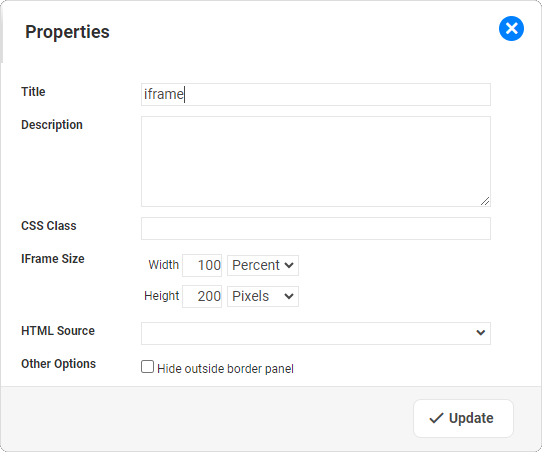 Dashboard Designer - iFrame Widget_Properties