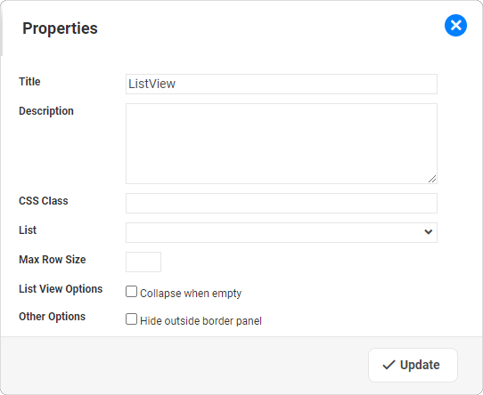 Dashboard Designer - List View Widget_Properties