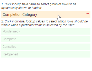dynamic rows - define rule 1