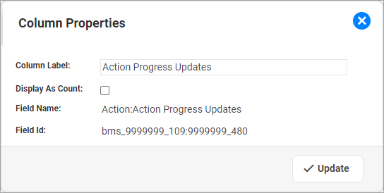 List View Designer - column properties